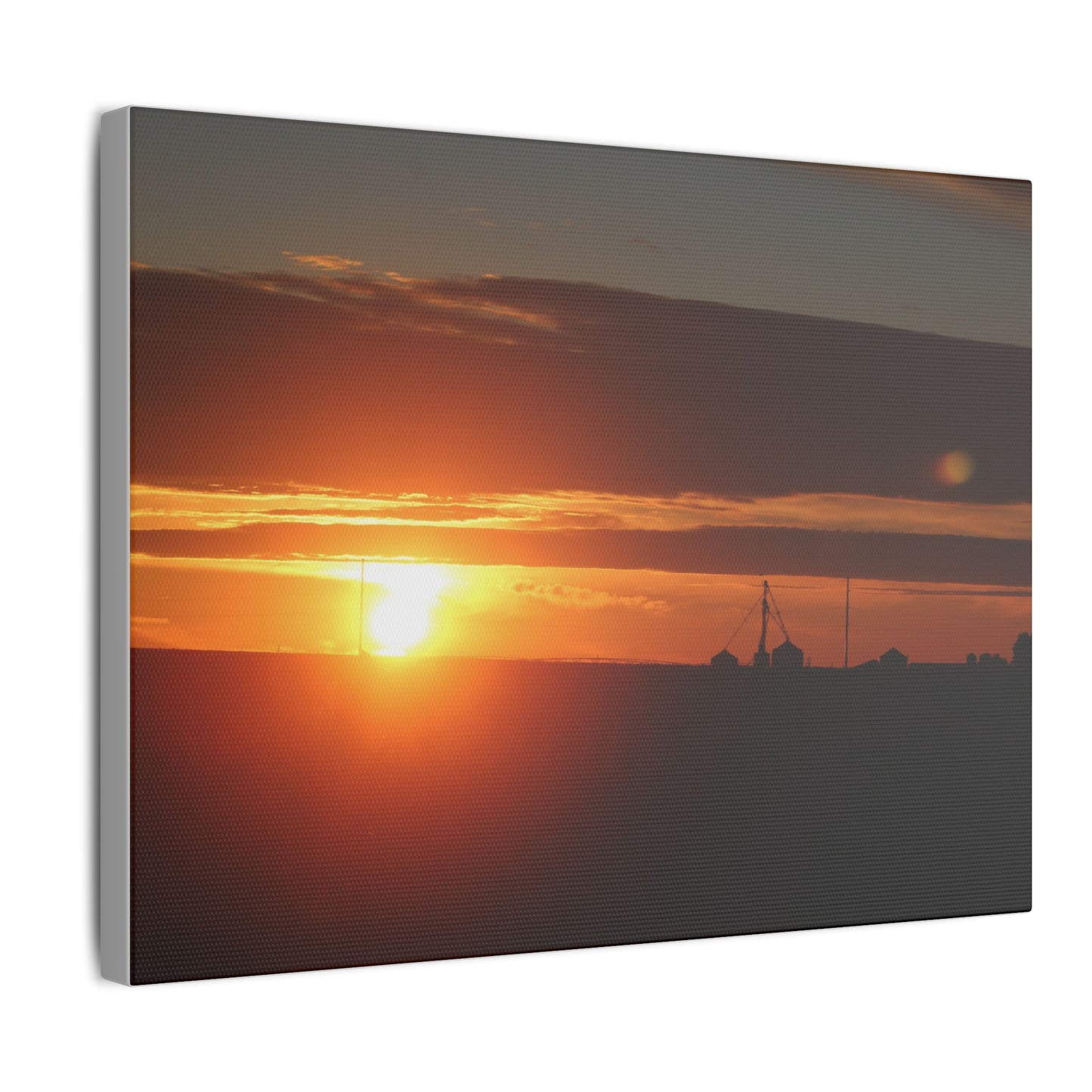 Sunrise Orange Round Sun Matte Canvas, Stretched, 0.75"