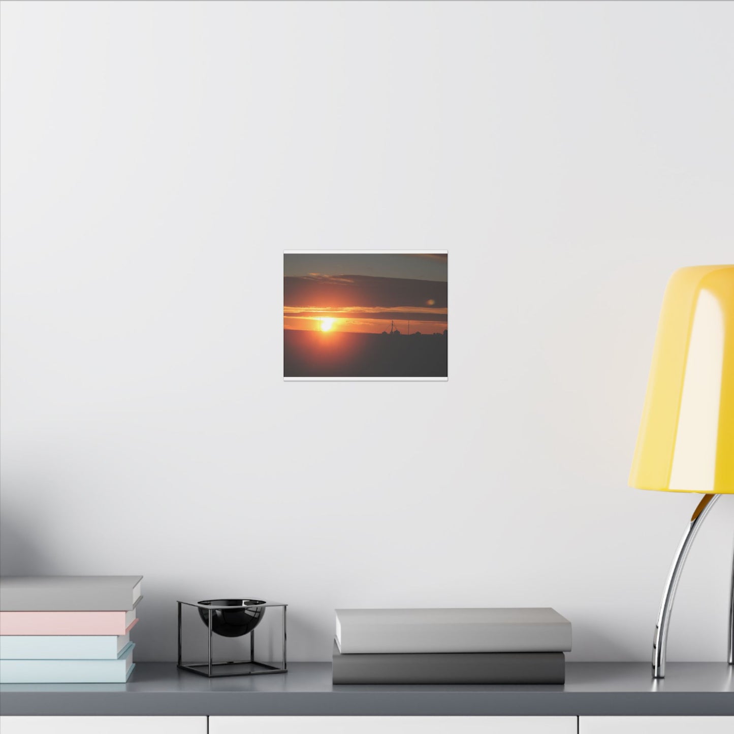 Sunrise Orange Round Sun Matte Canvas, Stretched, 0.75"
