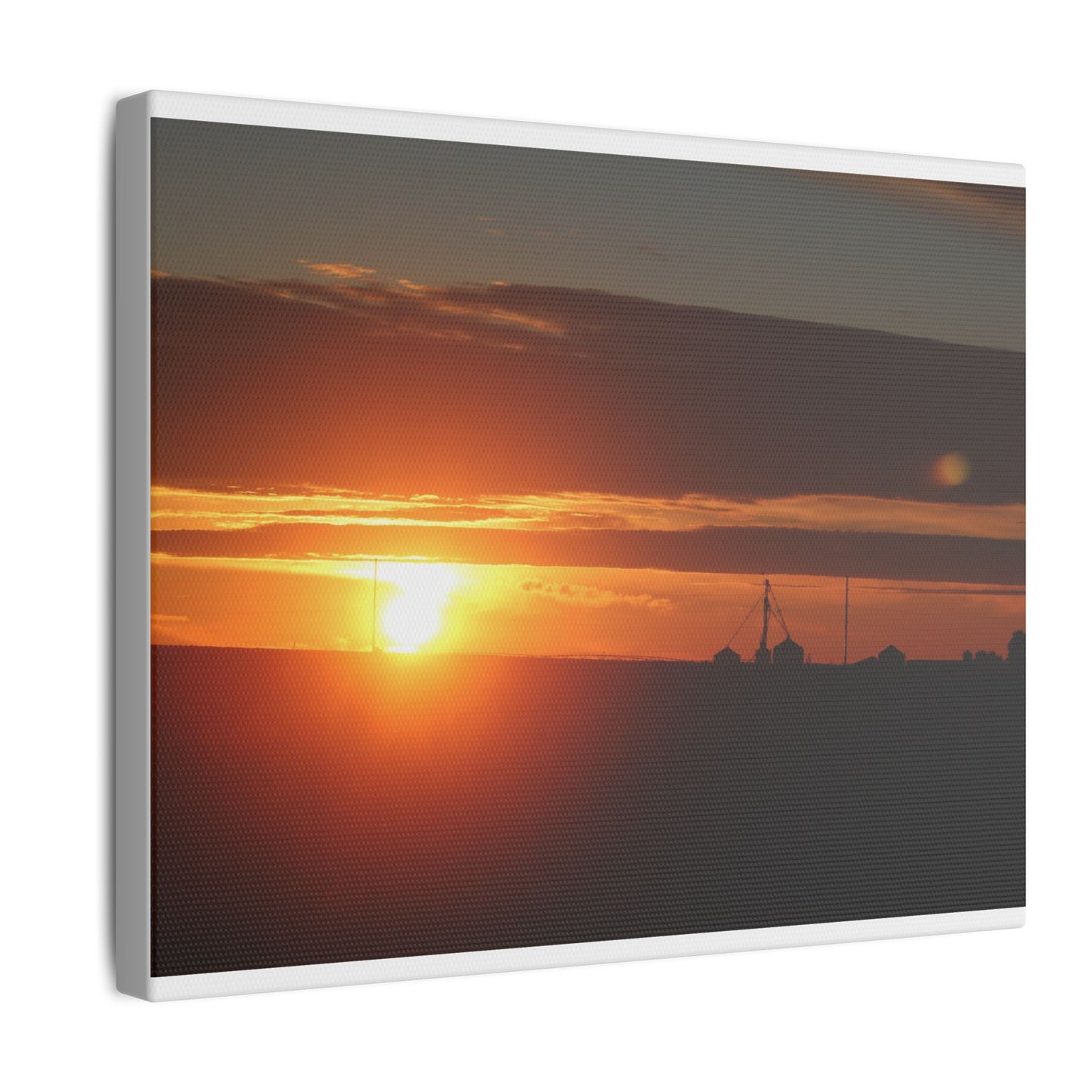 Sunrise Orange Round Sun Matte Canvas, Stretched, 0.75"