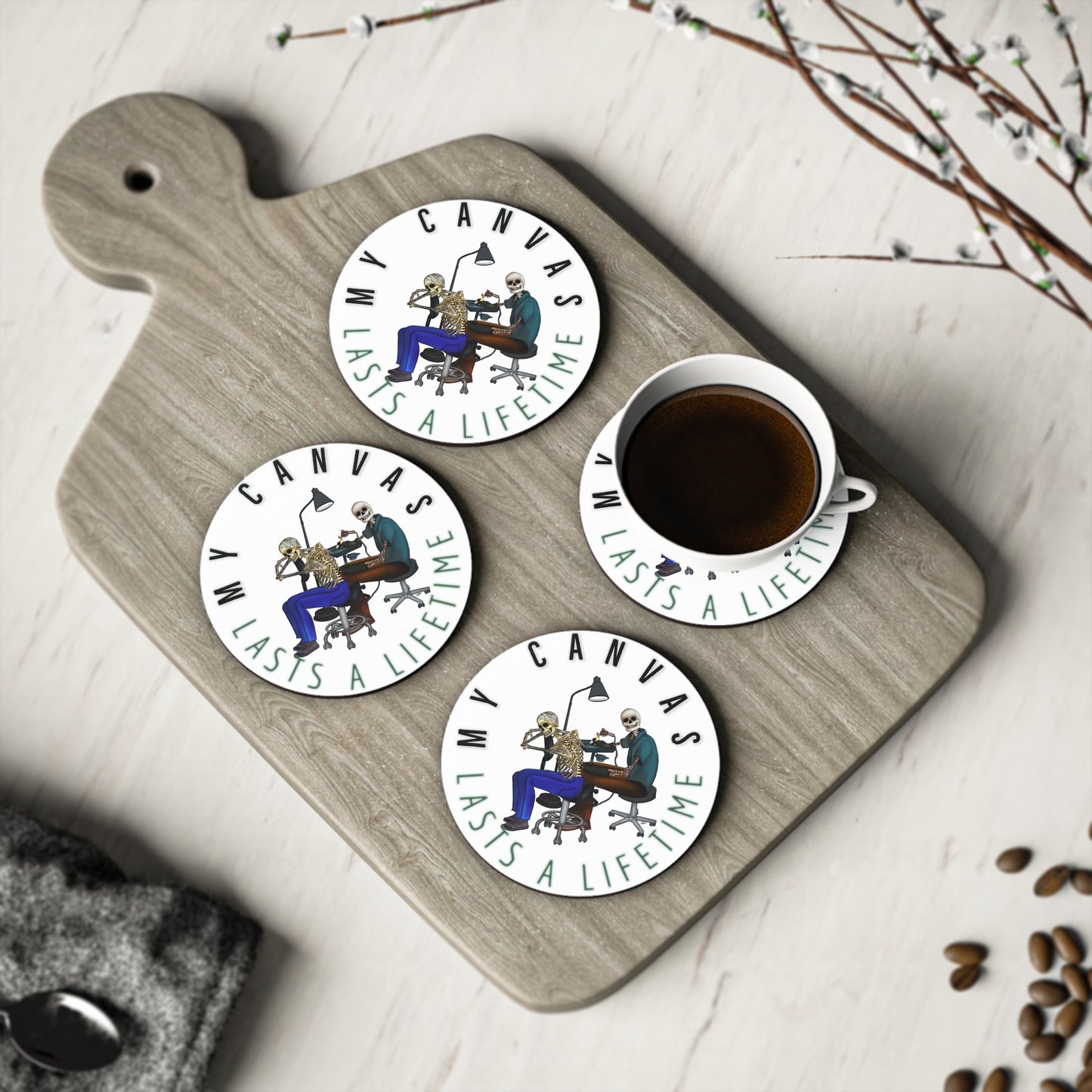 Coasters - Tattoo Artist Skeletons Design