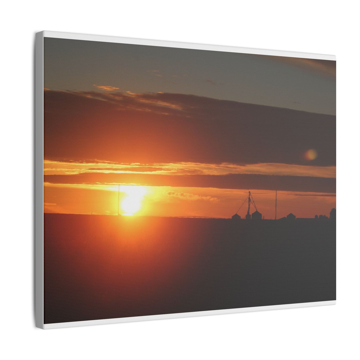 Sunrise Orange Round Sun Matte Canvas, Stretched, 0.75"
