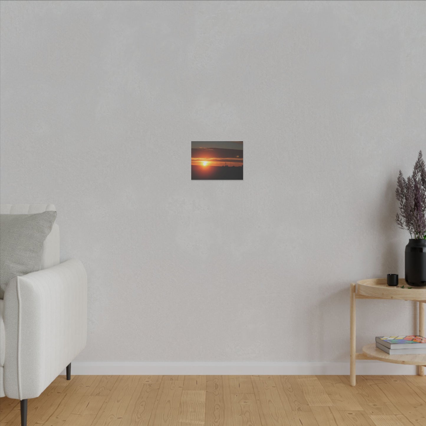 Sunrise Orange Round Sun Matte Canvas, Stretched, 0.75"