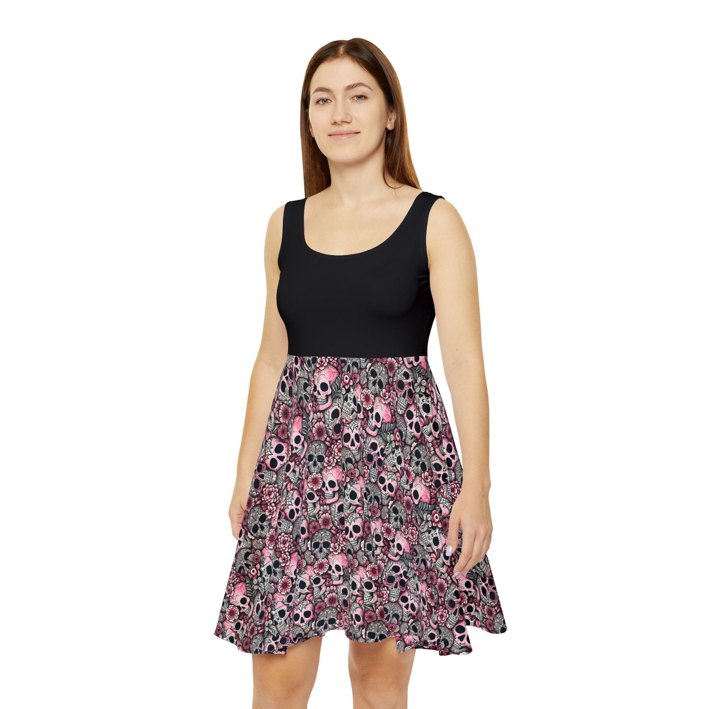 Pink skulls 'Women's Skater Dress (AOP)