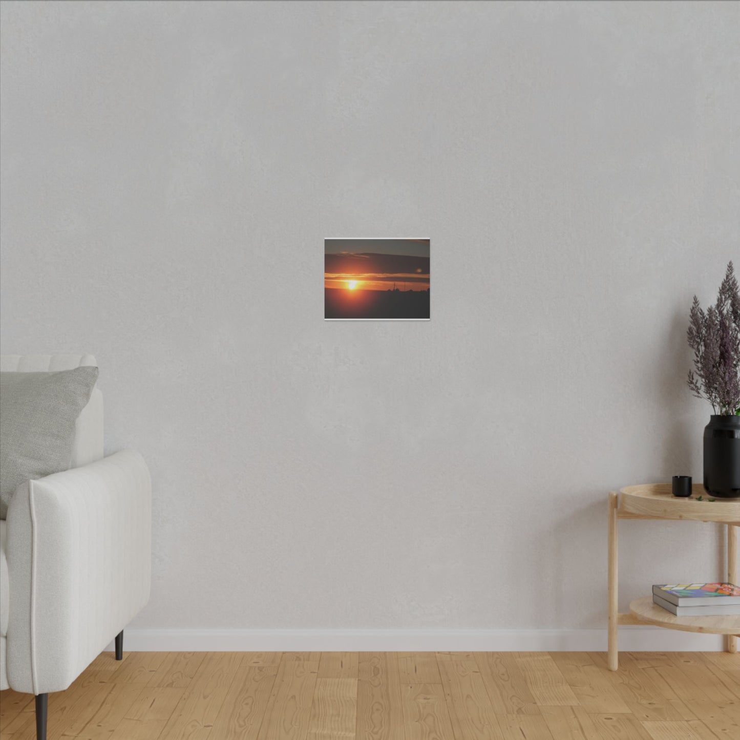 Sunrise Orange Round Sun Matte Canvas, Stretched, 0.75"