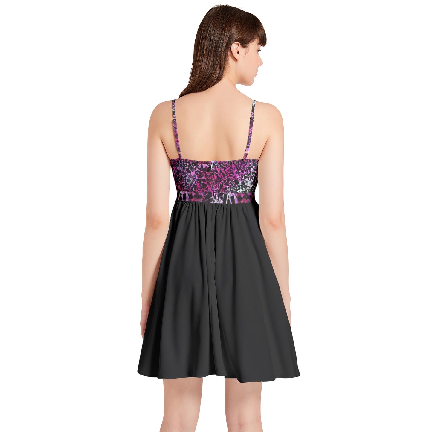 Spaghetti Strap Sleeveless Falred Hem Short Dress