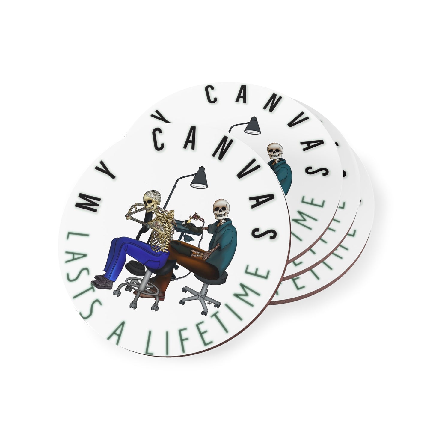 Coasters - Tattoo Artist Skeletons Design