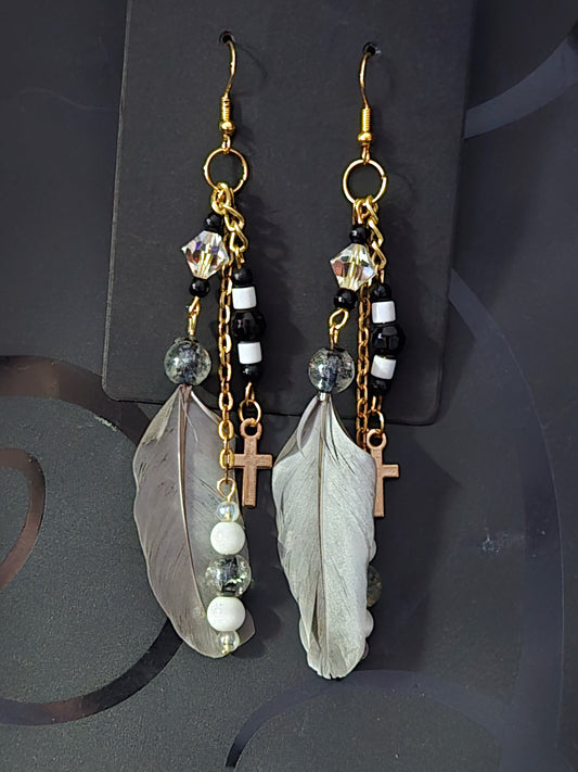 Found Feather Earrings FF119